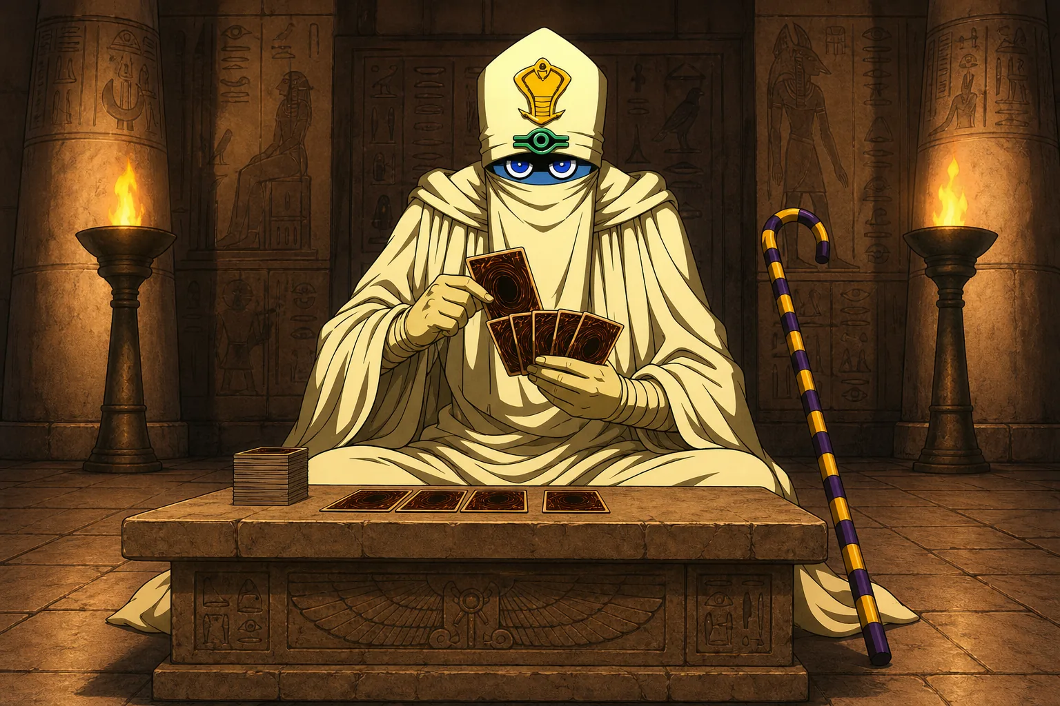 Simon Muran montando um baralho de cartas